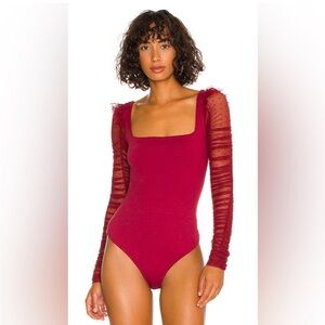 NWT- Free People Must Be Love Bodysuit - Wine - Sz Medium